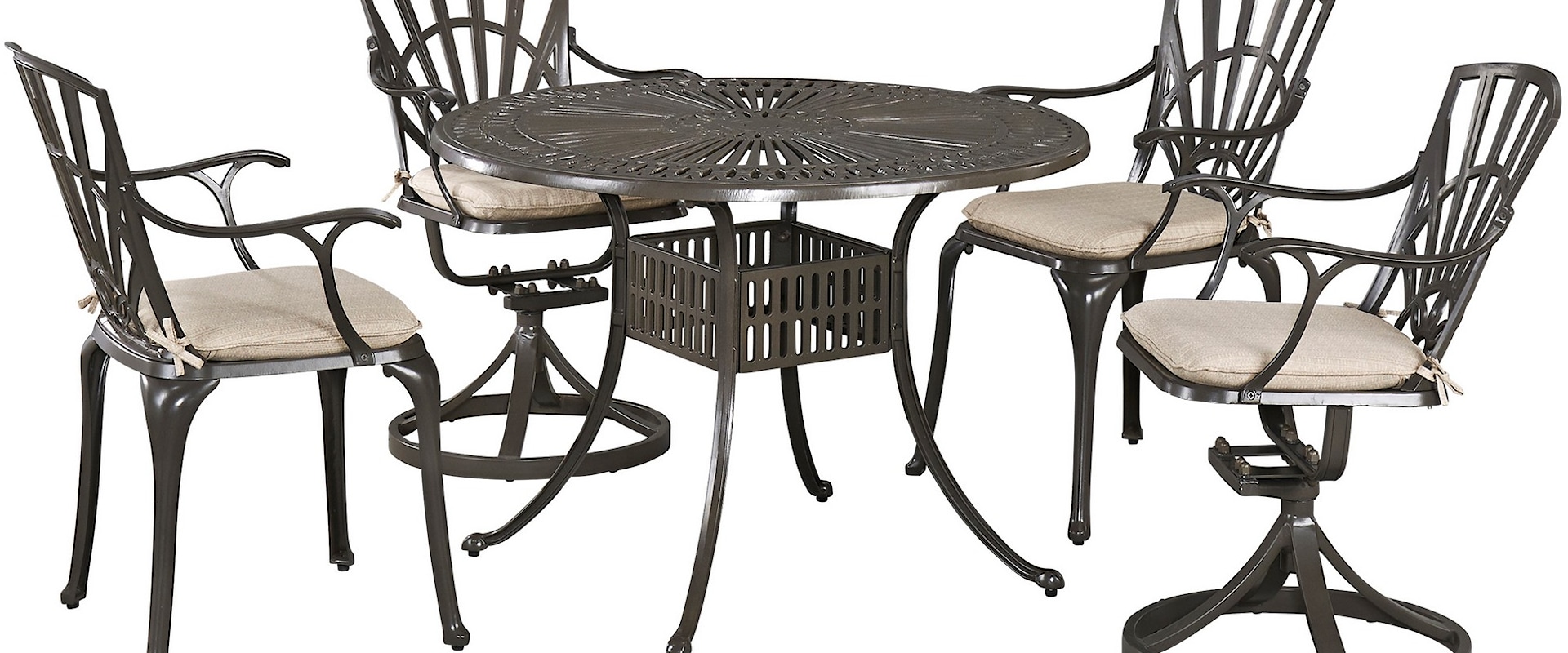 Traditional 5-Piece Outdoor Dining Set with Cushions