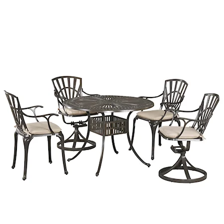 Traditional 5-Piece Outdoor Dining Set with Cushions