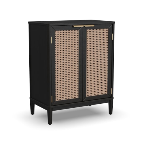 Contemporary 2-Door Bar Cabinet with Wine Rack