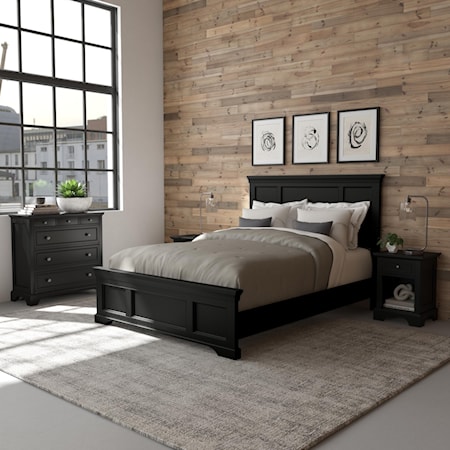 Queen Bed, Two Nightstands and Chest