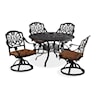 homestyles Capri Traditional 5-Piece Outdoor Dining Set with Swivel Rock Chairs