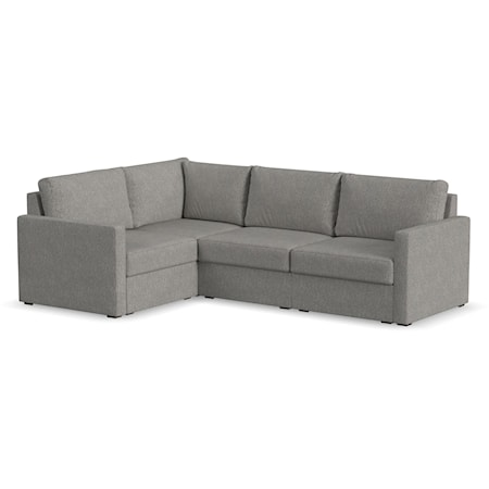 Transitional 4-Seat Sectional Sofa with Track Arms