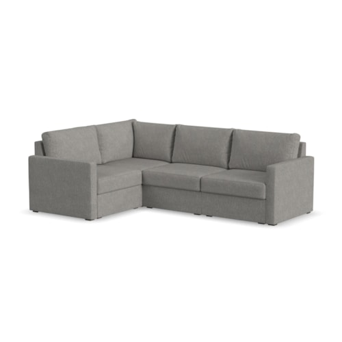 Flex 4-Seat Sectional Sofa with Standard Arm - Pebble