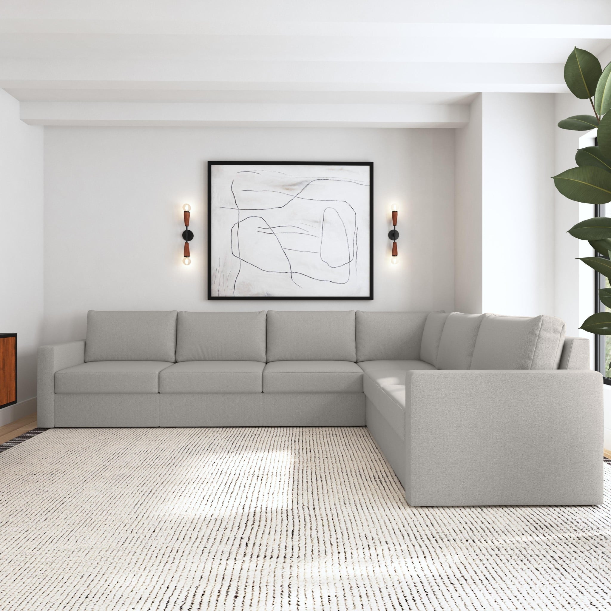 Flexsteel Flex Standard-Arm 6-Seat Sectional Sofa