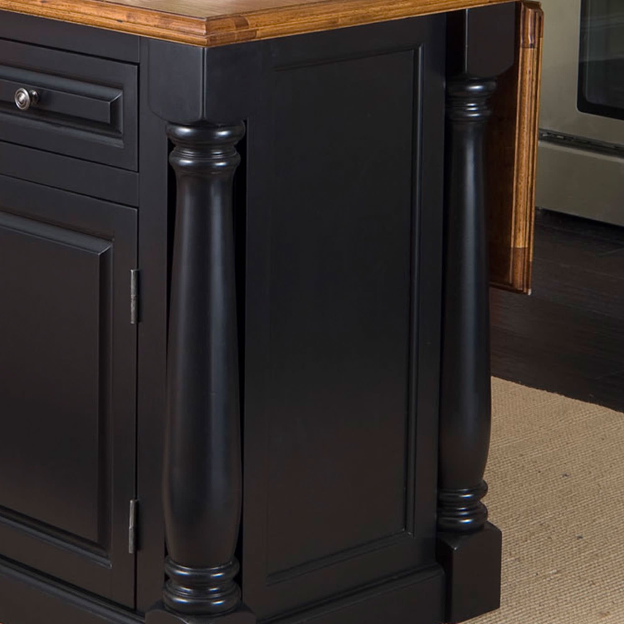 homestyles Monarch Kitchen Island with Wood Top