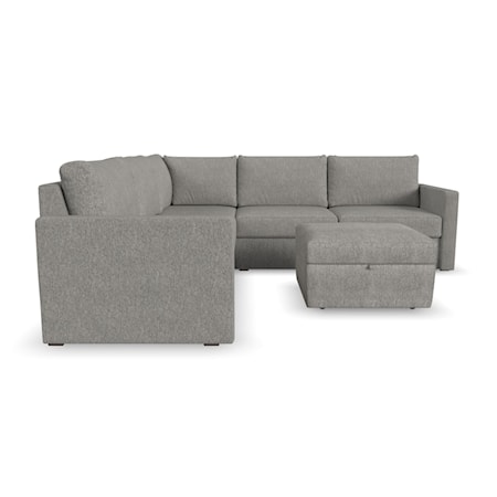 5-Seat Sectional Sofa with Storage Ottoman