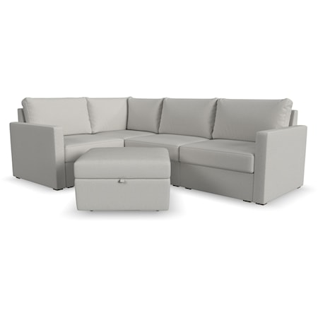 Sectional Sofa with Storage Ottoman