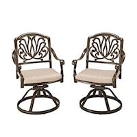 Traditional Outdoor Swivel Rocking Dining Chair with Cushion