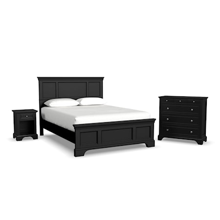 Queen Bed, Nightstand, & Chest