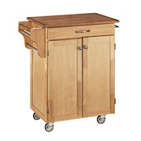 Traditional Kitchen Cart with Oak Top