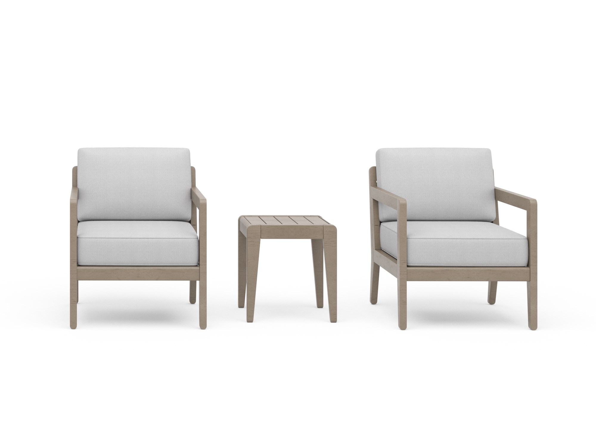 Outdoor Lounge Armchair and End Table Set