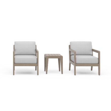 Outdoor Lounge Armchair and End Table Set