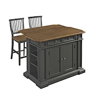 Traditional 3-Piece Kitchen Island Set