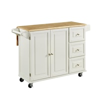 Two Tone Kitchen Island with Drop Leaf Bar Counter, Spice Rack, Casters