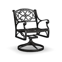 Traditional Outdoor Swivel Rocking Chair with Cast Aluminum Frame