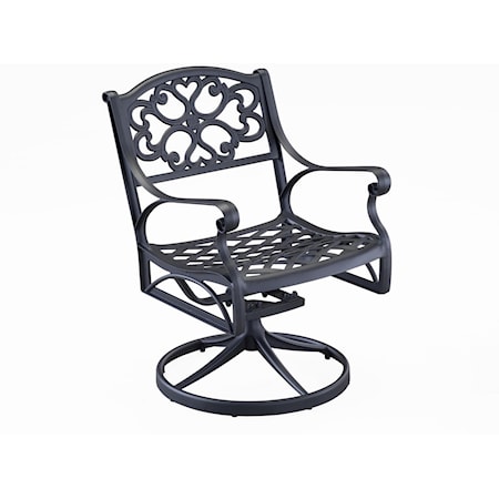 Traditional Outdoor Swivel Rocking Chair with Cast Aluminum Frame