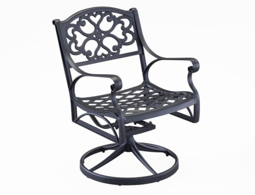 Traditional Outdoor Swivel Rocking Chair with Cast Aluminum Frame