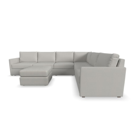 6-Piece Sectional Sofa with Ottoman