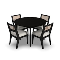 Contemporary 5-Piece Round Dining Set