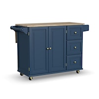 Casual Kitchen Cart with Adjustable Shelf and Drop Leaf