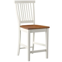 Transitional Counter Height Bar Stool with Slat Back