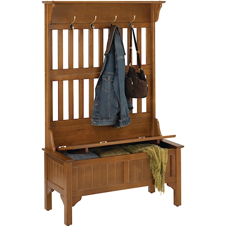 Casual Hall Tree Coat Rack with Bench