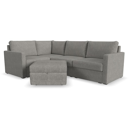 Sectional Sofa with Storage Ottoman