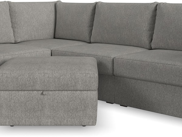 Sectional Sofa with Storage Ottoman