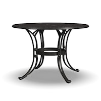 Traditional Outdoor Round Dining Table with Cast Aluminum Frame