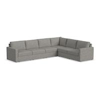 Transitional 6-Seat Sectional with Track Arms
