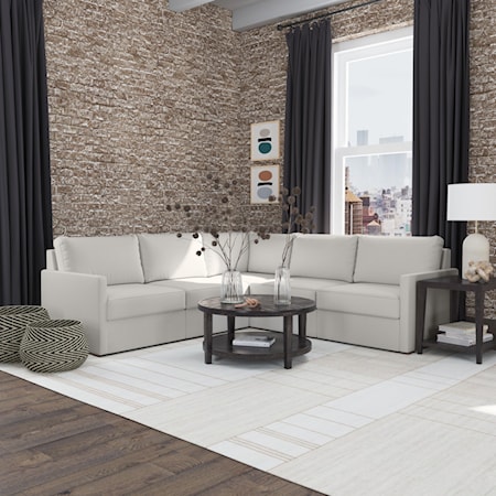 Narrow-Arm 5-Seat Sectional Sofa