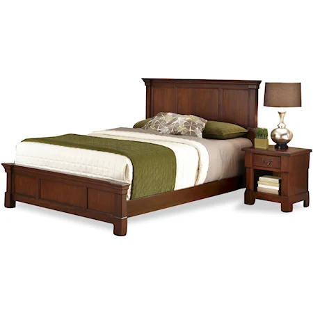 Queen Bed and Nightstand