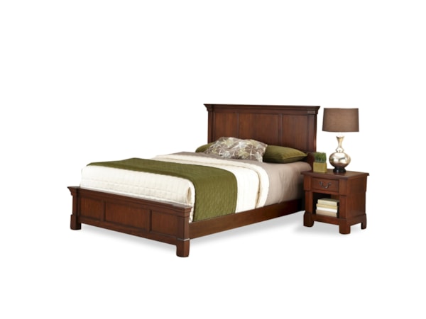 Queen Bed and Nightstand