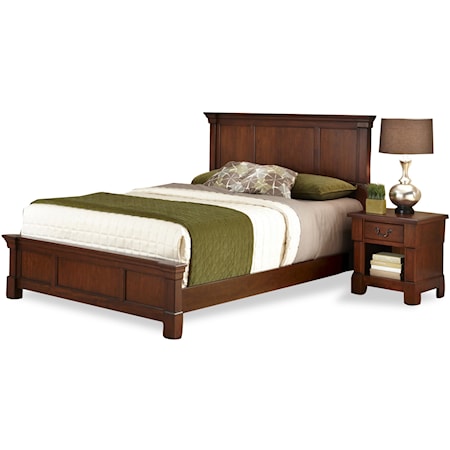 Queen Bed and Nightstand