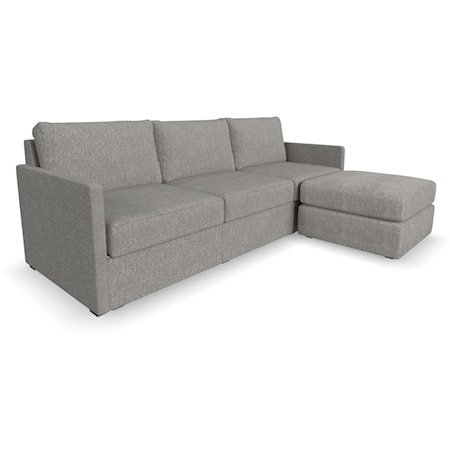 Transitional Sofa with Ottoman