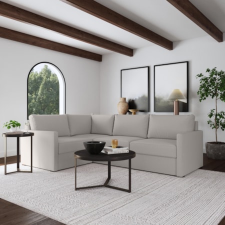 Narrow-Arm 4-Seat Sectional Sofa