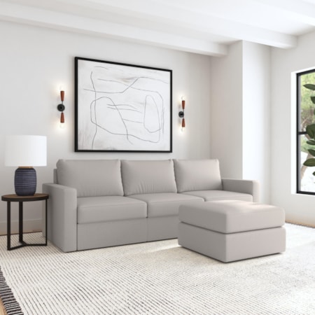 Standard-Arm Sofa with Ottoman