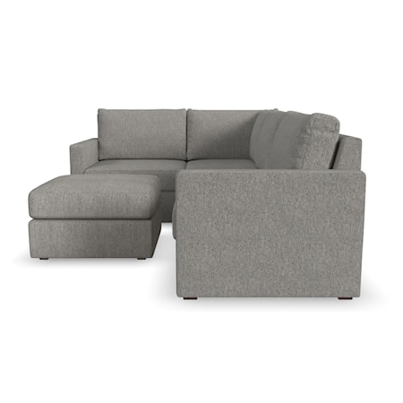 4-Seat Sectional Sofa with Ottoman