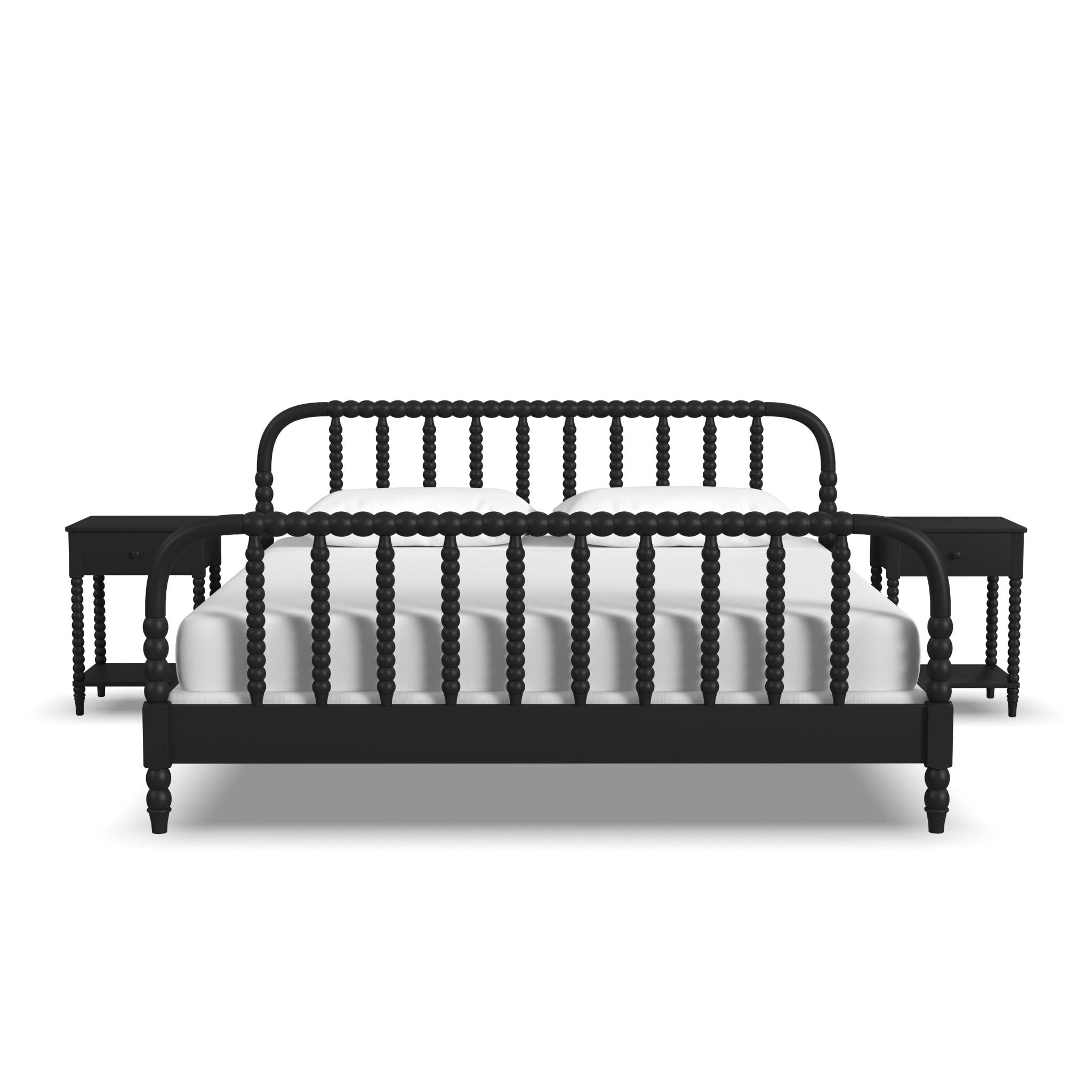 King Spindle Bed and Two Nightstands