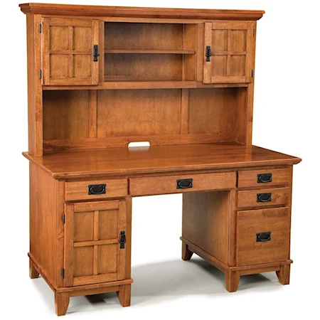 Double Pedestal Desk and Hutch