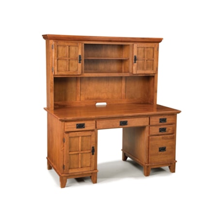 Double Pedestal Desk and Hutch