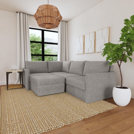 4-Piece Sectional Sofa with Storage Ottoman