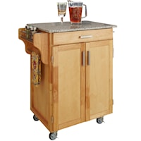 Traditional Kitchen Cart with Granite Top