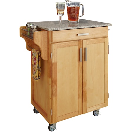 Traditional Kitchen Cart with Granite Top