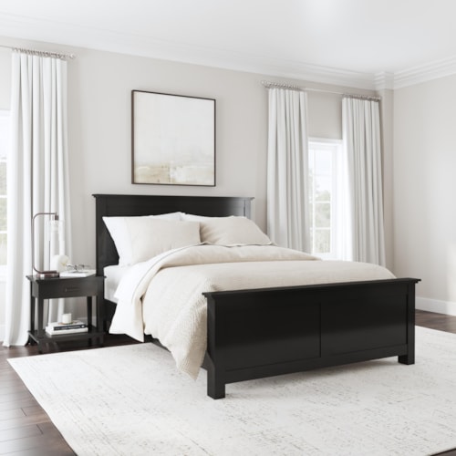 Casual Queen Bed and 1-Drawer Nightstand Set