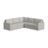 Transitional 5-Seat Sectional Sofa with Track Arms