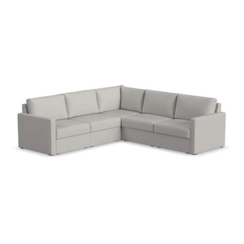 Flex 5-Seat Sectional Sofa with Standard Arm - Frost