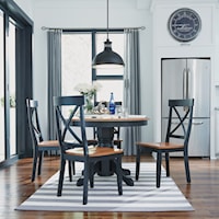 Traditional 5-Piece Dining Set with Round Table