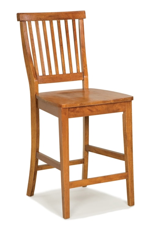 Traditional Counter Height Stool with Slat Back