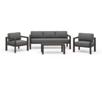 Contemporary Outdoor 4-Piece Aluminum Sofa Set